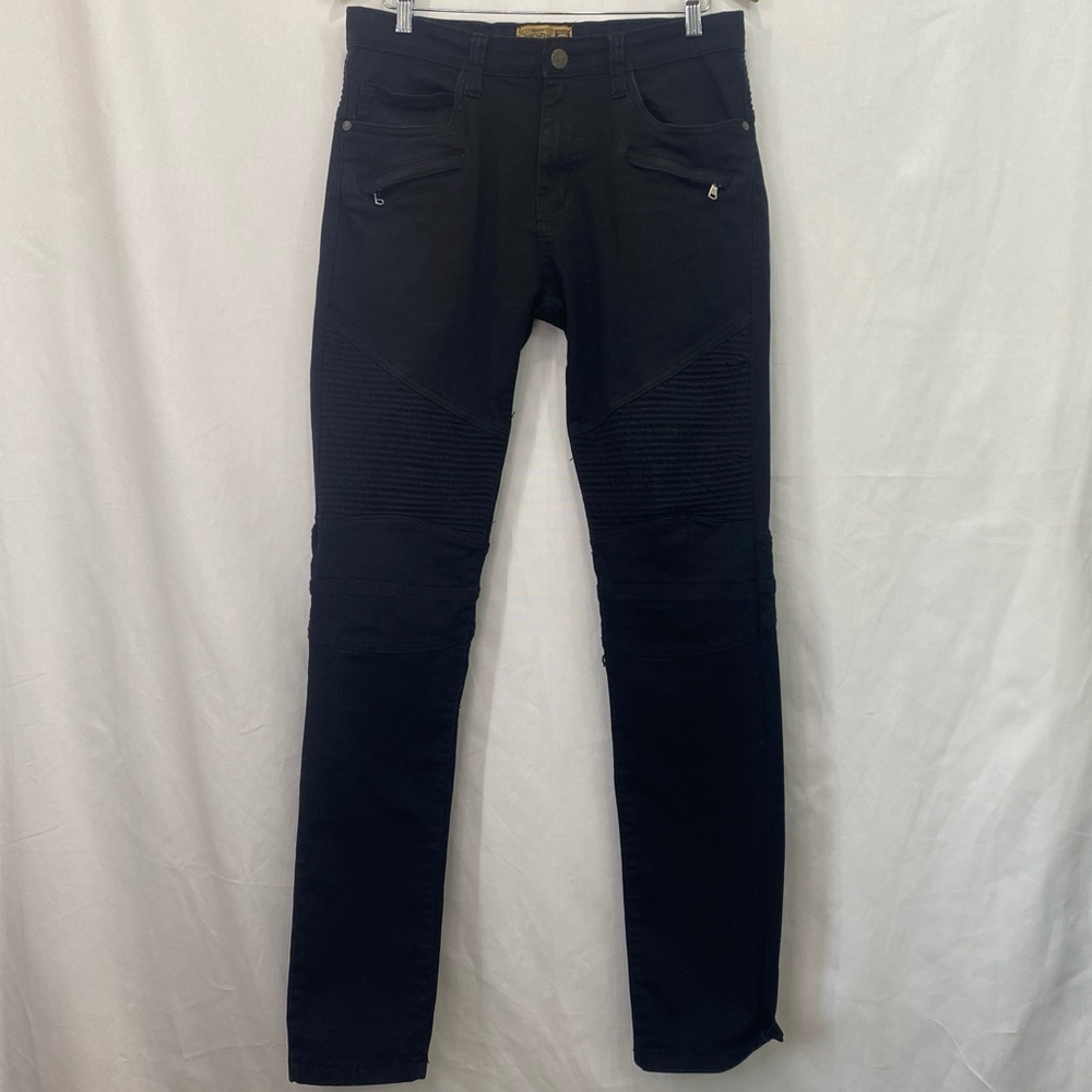 Grindhouse Denim Slim Straight Black Zip Pocket Streetwear Jeans Mens Sz 32 x 32